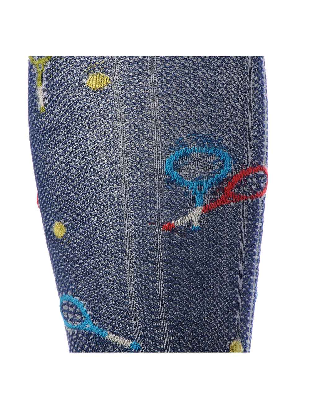 Gambaletto Uomo Gallo Fantasia Righe Racchette Tennis Blu - AP50504112679