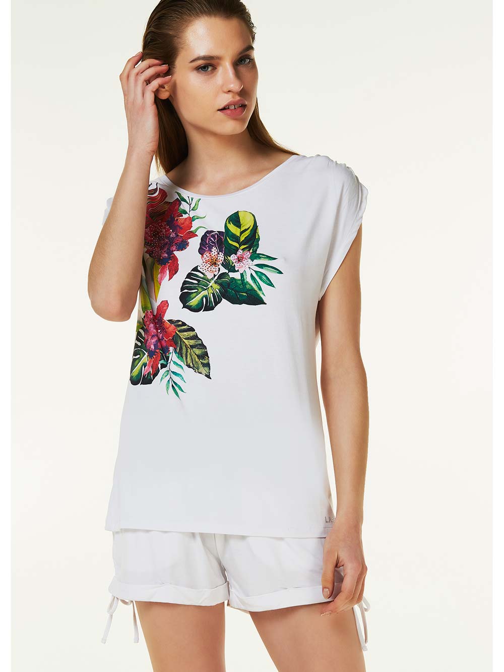 Maglia Donna Liu Jo Sport Bianca con Stampa Multicolor - V18049J790511110 (2) Maglia Donna Liu Jo Sport Bianca con Stampa Multicolor - V18049J790511110 (2)