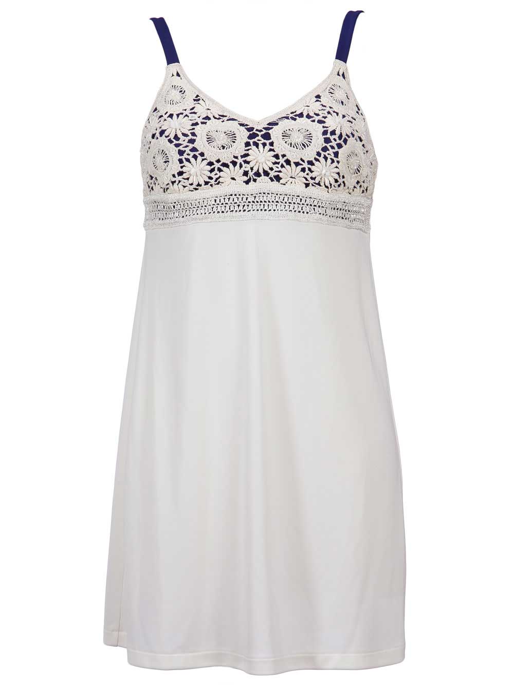 Abito Donna Avorio Scollato con Spalline Raffaela D'Angelo - ABD31CR8L