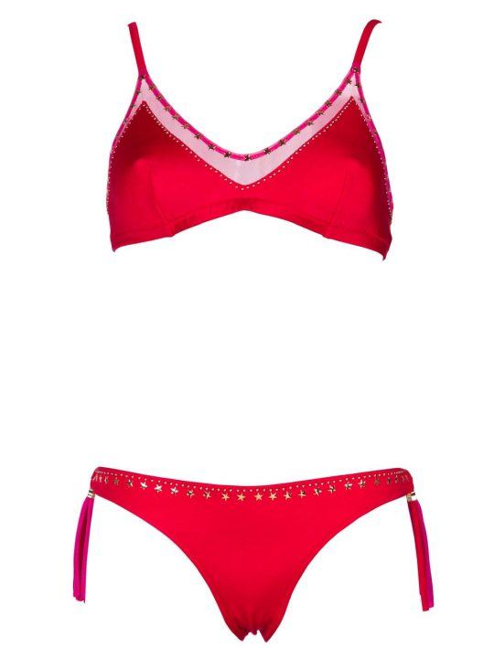 Bikini Donna Pin Up Rosso con Stelle - 18P381BR10