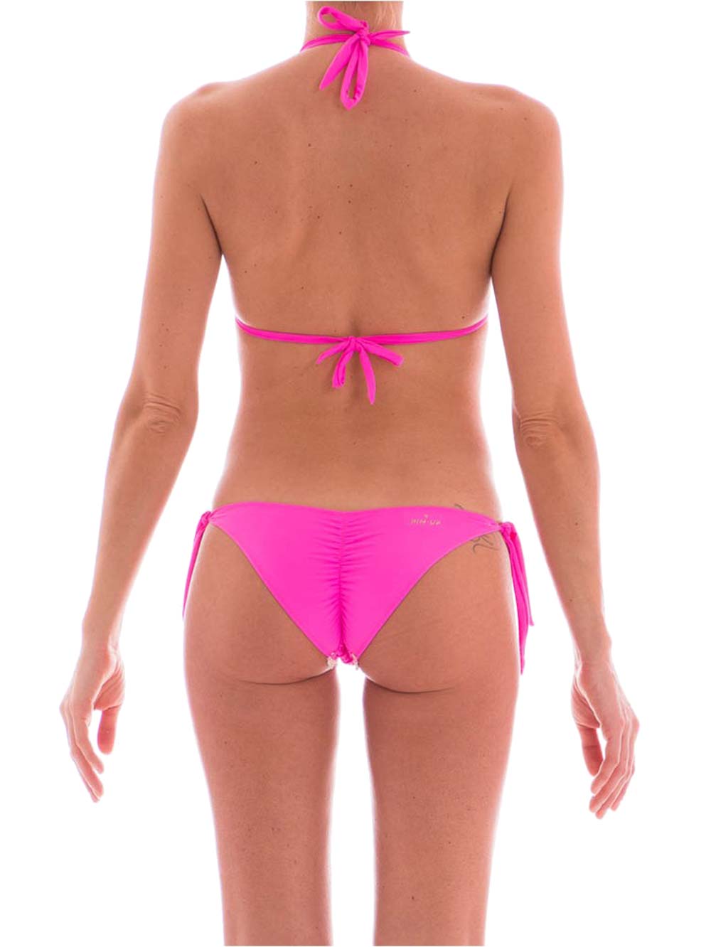 Bikini-Donna-Pin-Up-Triangolo-Imbottito-Uncinetto-Rosa-Grigio-e-Giallo---18P070F18