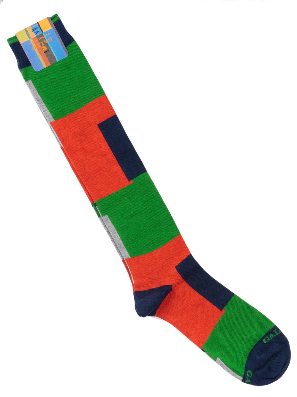 Gambaletto Uomo Gallo in Cotone Fantasia Cubismo Blu Rosso e Verde - AP50644812679 Gambaletto Uomo Gallo in Cotone Fantasia Cubismo Blu Rosso e Verde - AP50644812679