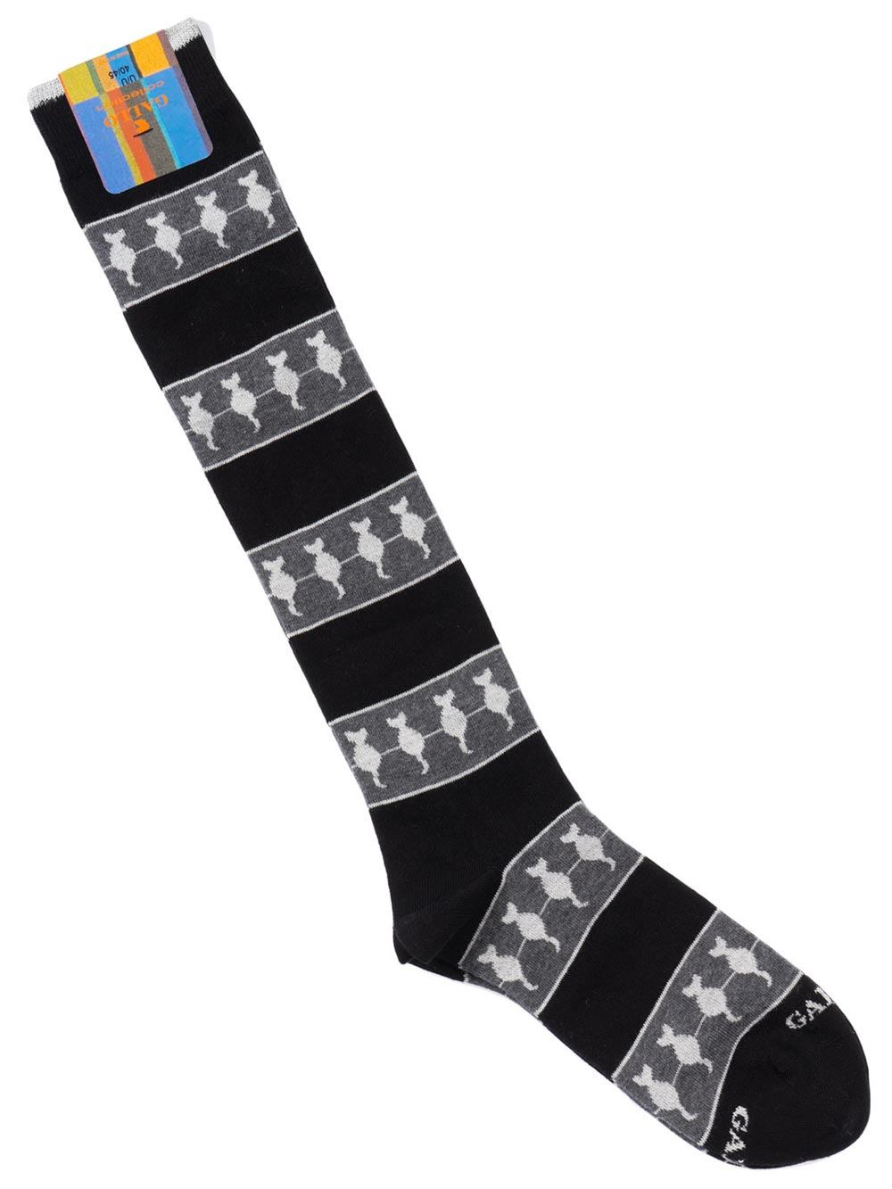 Gambaletto-Uomo-Gallo-in-Cotone-Fantasia-Gatti-Nero---AP50641712291 Gambaletto-Uomo-Gallo-in-Cotone-Fantasia-Gatti-Nero---AP50641712291