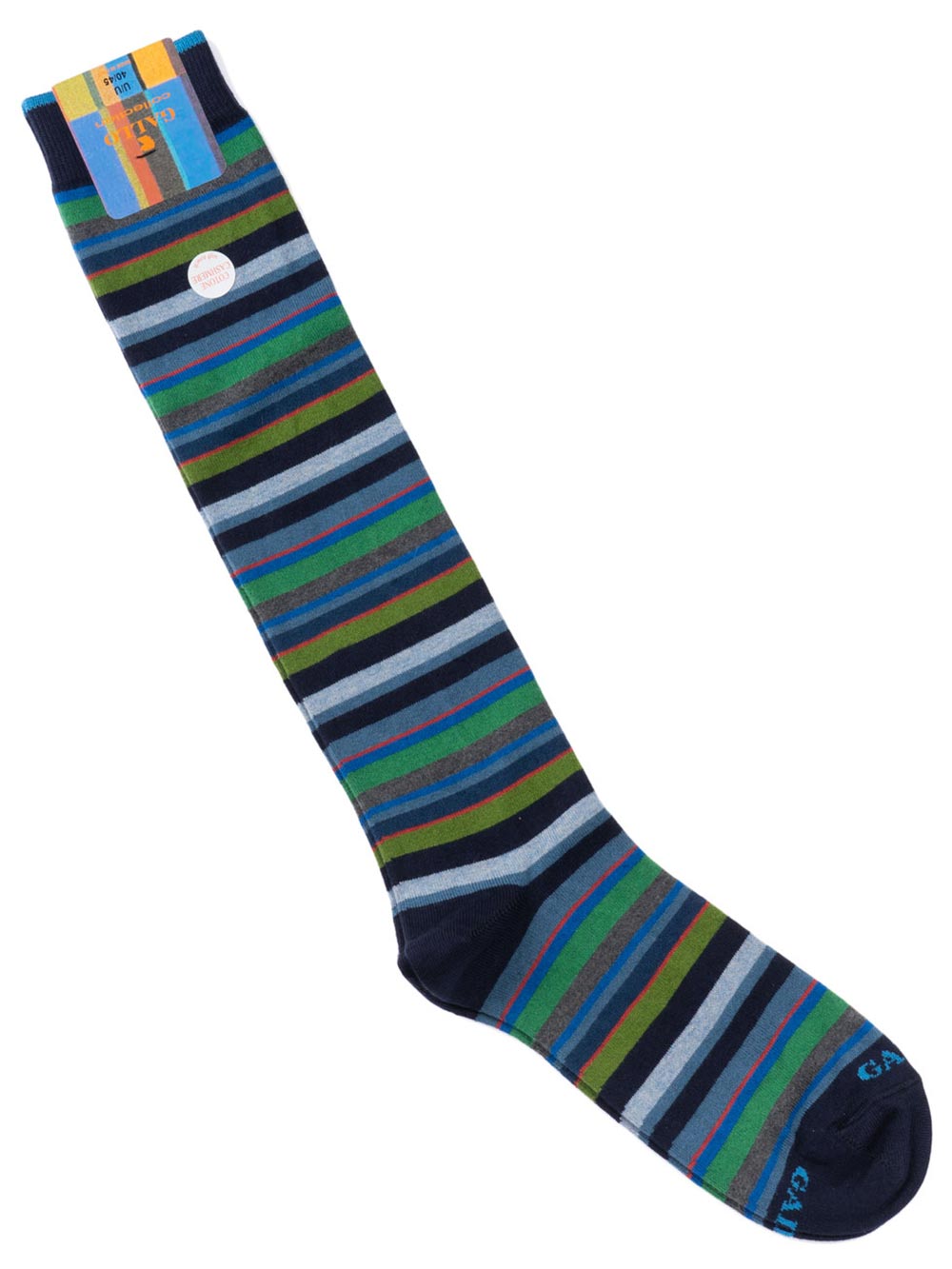 Gambaletto Uomo Gallo in Cotone Fantasia Multirighe Blu Navy - AP10285212779 Gambaletto Uomo Gallo in Cotone Fantasia Multirighe Blu Navy - AP10285212779