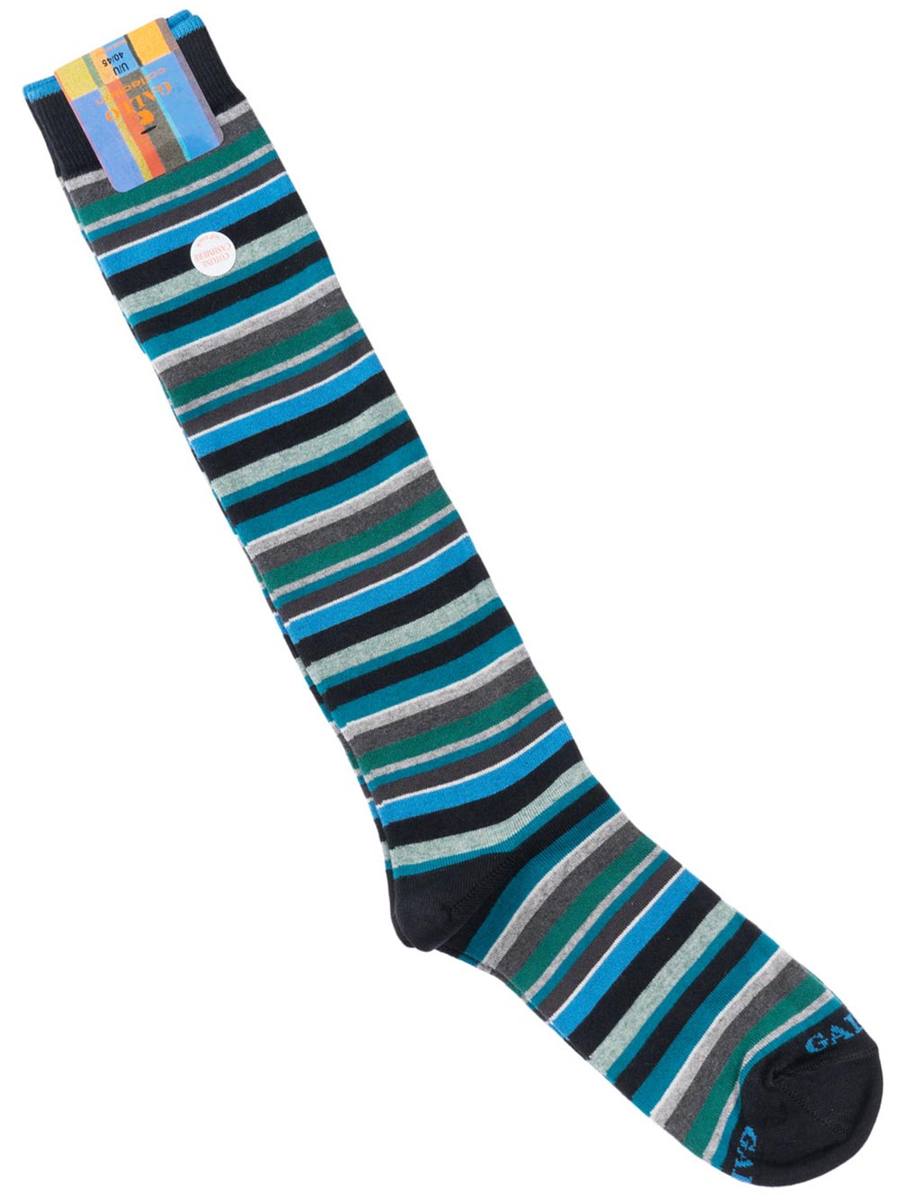 Gambaletto Uomo Gallo in Cotone Fantasia Multirighe Nero - AP10285211922 Gambaletto Uomo Gallo in Cotone Fantasia Multirighe Nero - AP10285211922