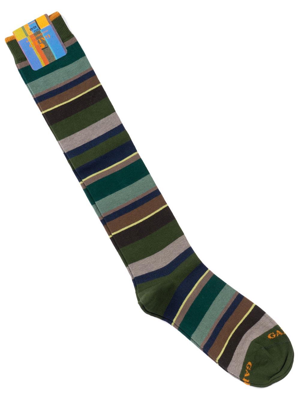 Gambaletto Uomo Gallo in Cotone Fantasia Righe Verde - AP10341314749