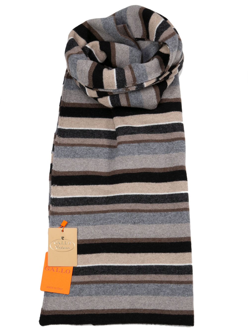 Sciarpa Unisex Gallo in Lana Fantasia Righe Nero Panna - AP104659OS38511765 Sciarpa Unisex Gallo in Lana Fantasia Righe Nero Panna - AP104659OS38511765