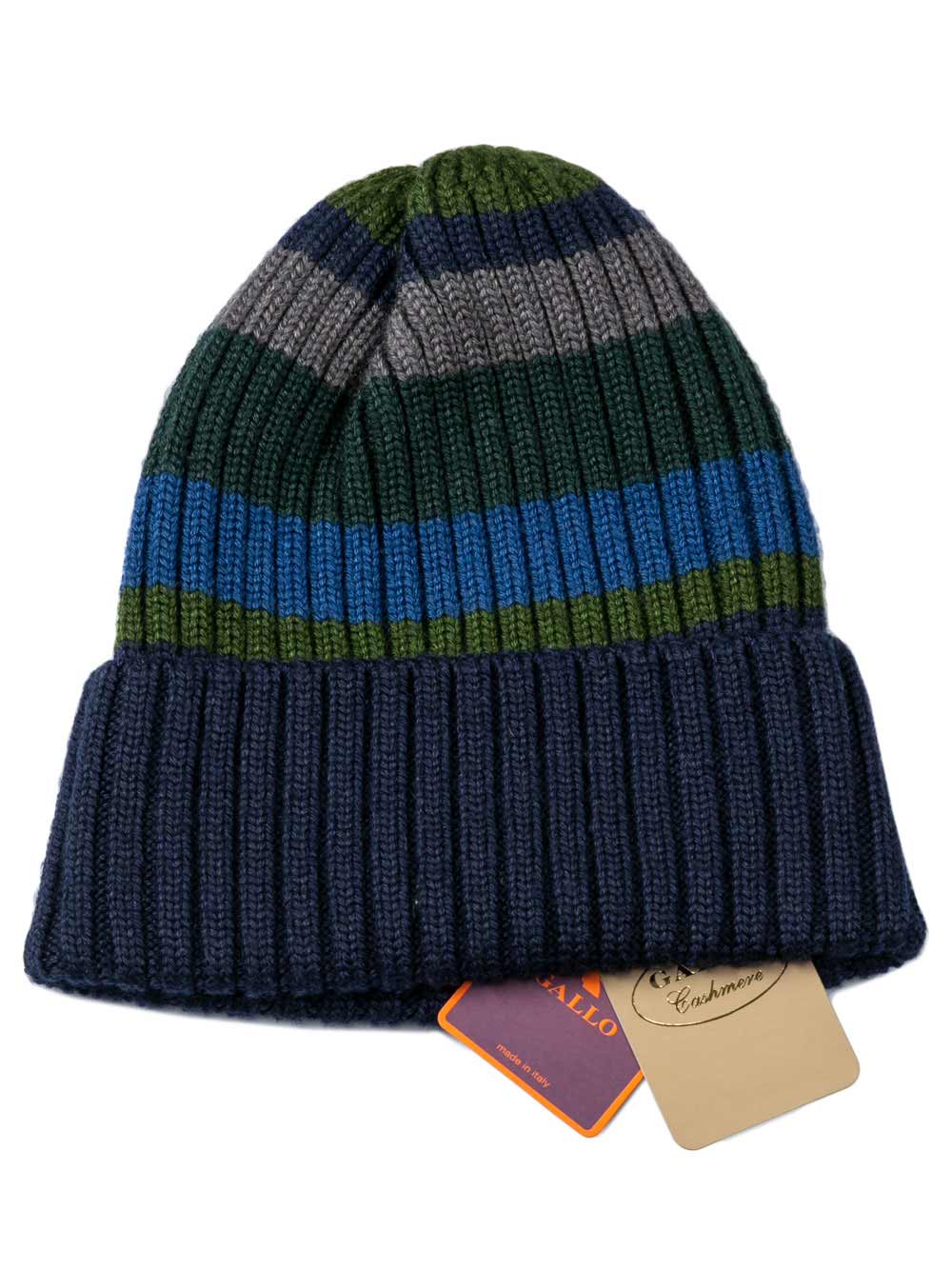 Berretto Uomo Gallo in Lana Fantasia Righe Multicolor - OSC1594172 Berretto Uomo Gallo in Lana Fantasia Righe Multicolor - OSC1594172