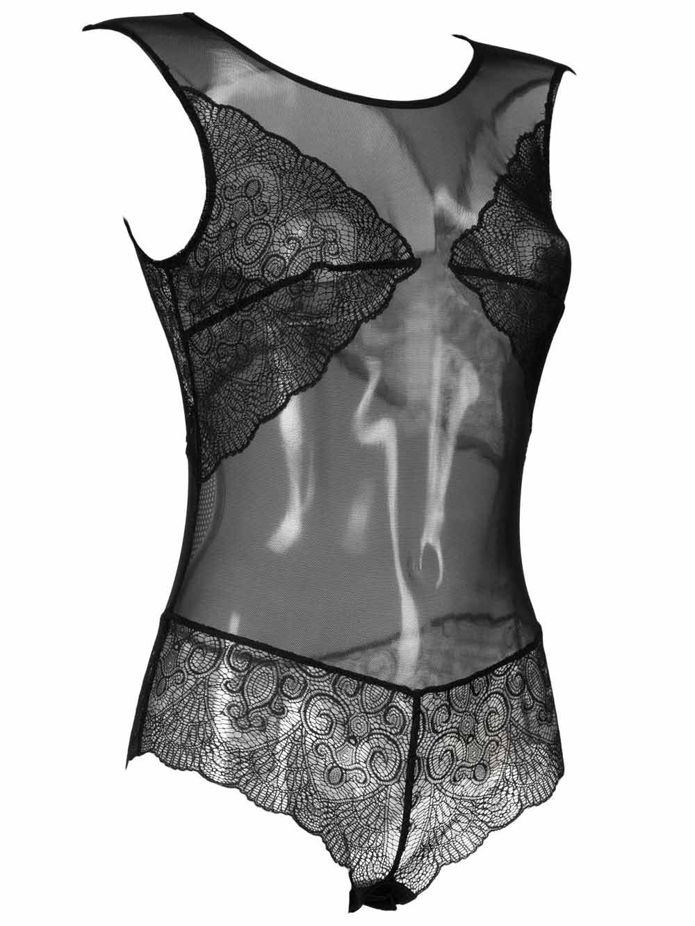 Body Intimo Esternabile Donna Luna in Toulle e Pizzo Nero - 84040 Body Intimo Esternabile Donna Luna in Toulle e Pizzo Nero - 84040