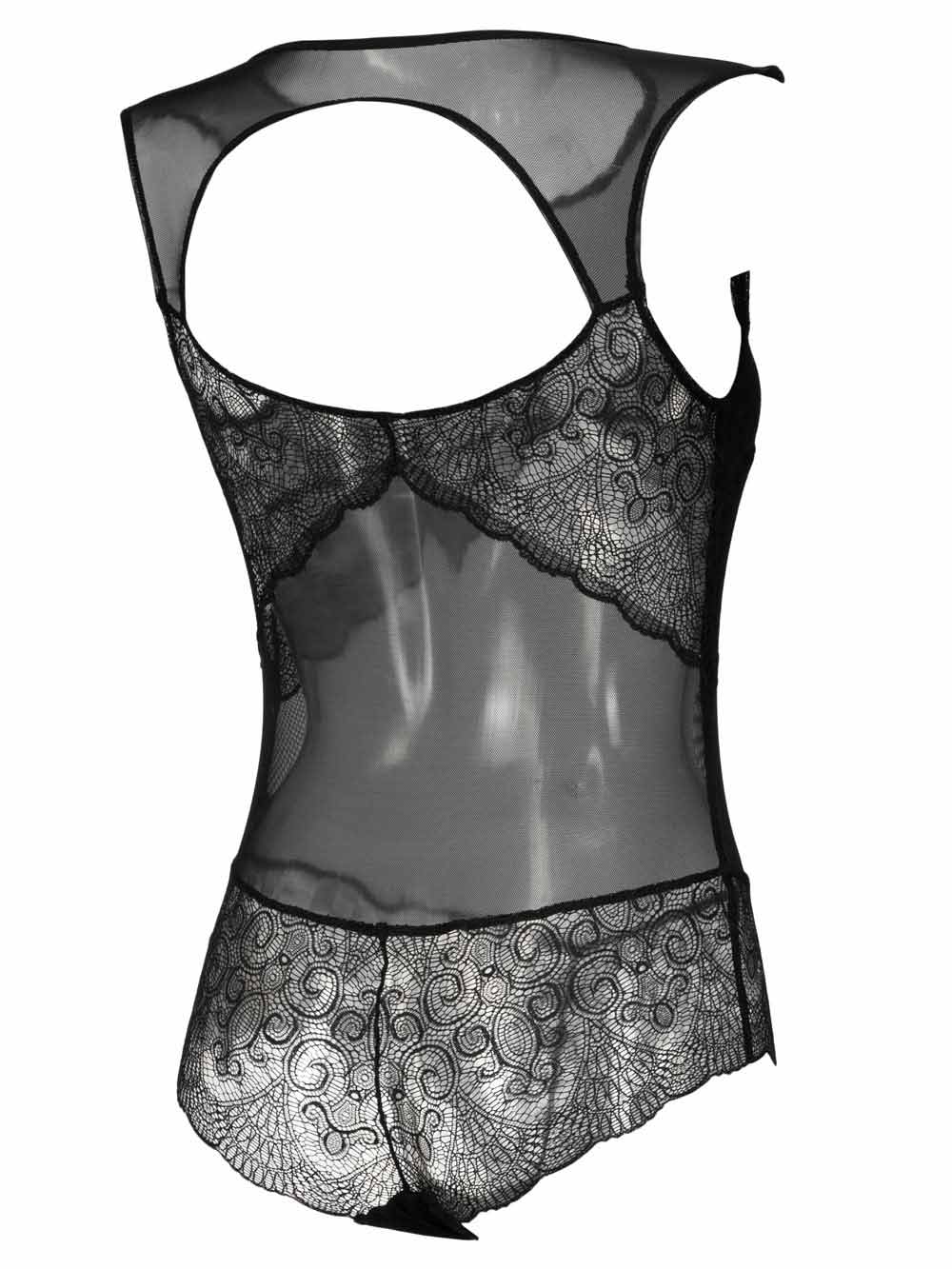 Body Intimo Esternabile Donna Luna in Toulle e Pizzo Nero - 84040 Body Intimo Esternabile Donna Luna in Toulle e Pizzo Nero - 84040