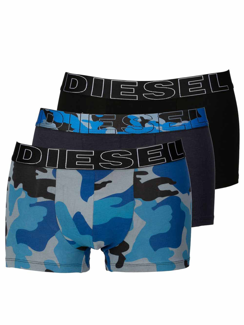 Boxer Tripack Uomo Diesel in Cotone Nero Blu e Camouflage - ST3VPAOZE4072 Boxer Tripack Uomo Diesel in Cotone Nero Blu e Camouflage - ST3VPAOZE4072