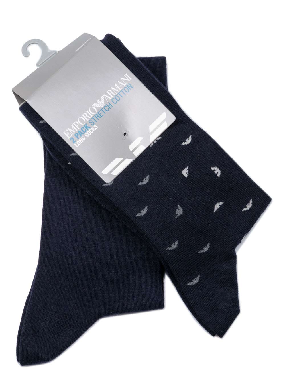 Calzini Corti Uomo Bipack Emporio Armani in Cotone Blu - 3023018A292134