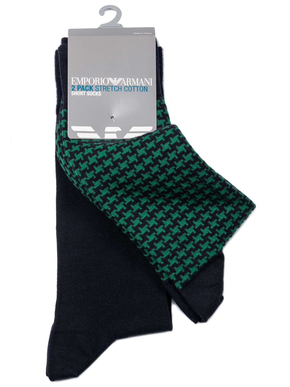 Calzini Corti Uomo Bipack Emporio Armani in Cotone Blu - 3023028A274134 Calzini Corti Uomo Bipack Emporio Armani in Cotone Blu - 3023028A274134