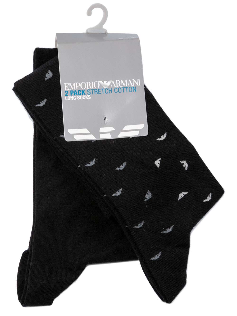 Calzini Corti Uomo Bipack Emporio Armani in Cotone Nero - 3023018A29220 Calzini Corti Uomo Bipack Emporio Armani in Cotone Nero - 3023018A29220