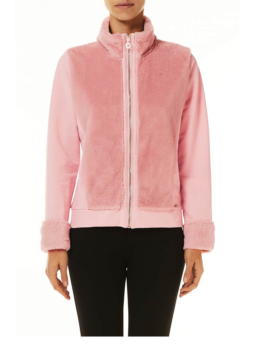Giacchetto Donna Liu Jo Sport Rosa in Misto Cotone con Zip Dorata - T68088F075341508