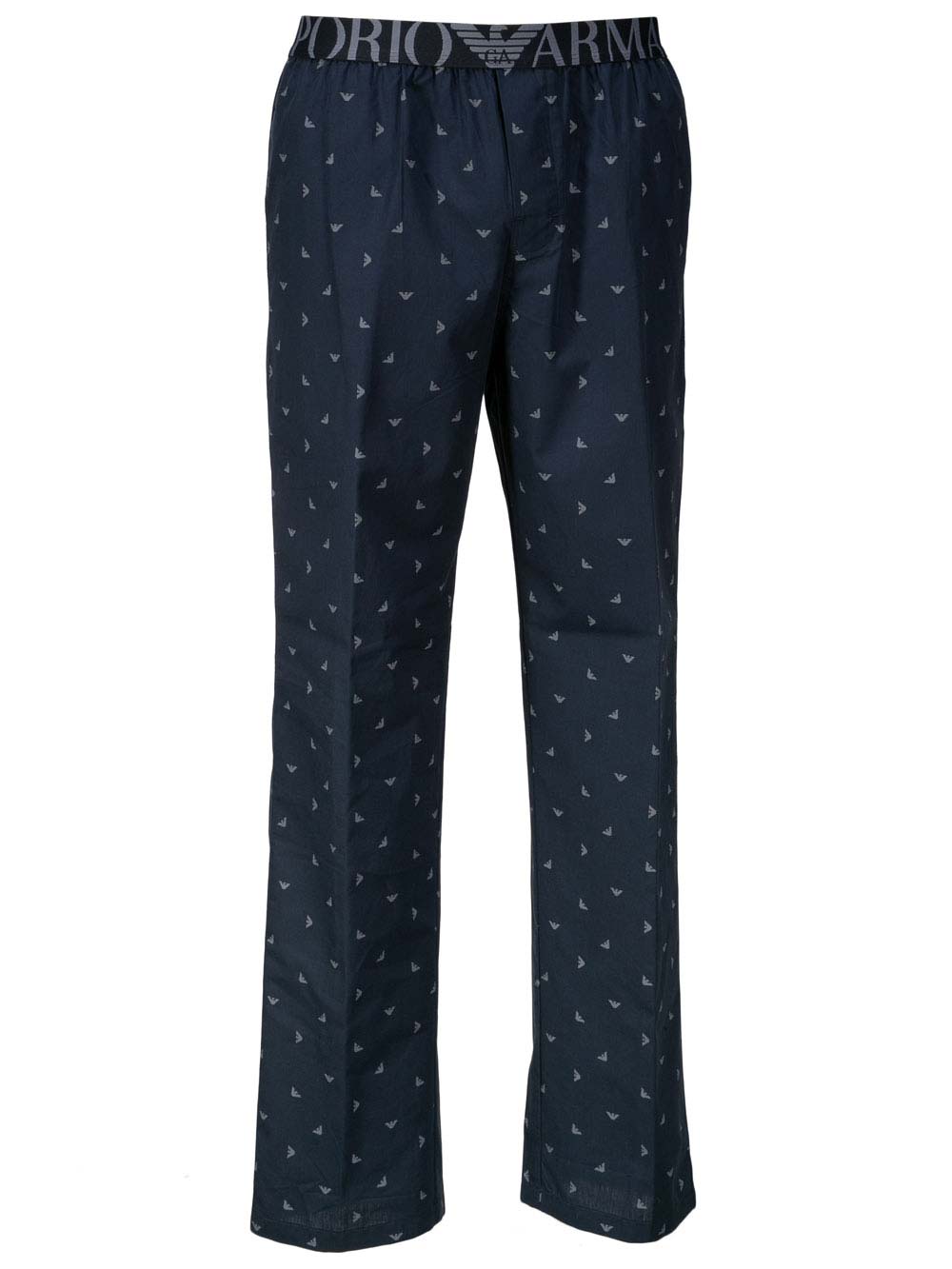 Pantalone Uomo Emporio Armani in Cotone Makò Blu con Fantasia Aquile - 1115016A57634135
