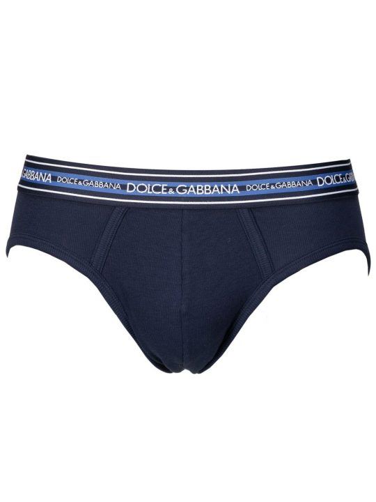 Slip Uomo Dolce & Gabbana in Cotone Blu - N3B46JFUGF5B0665