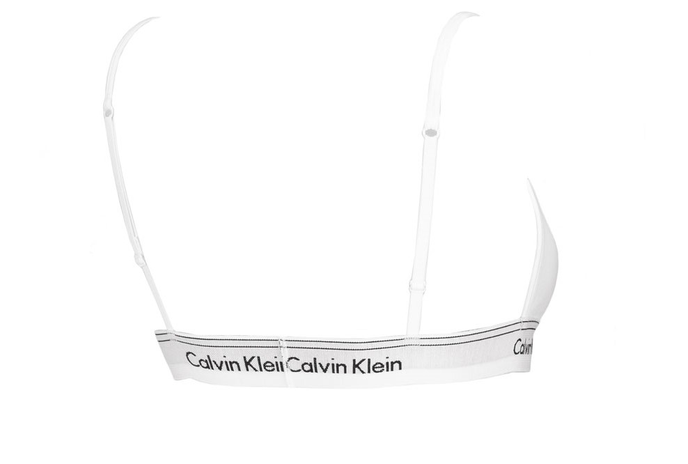 Top Triangolo Calvin Klein in Cotone Bianco - QF4523E100