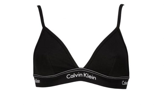 Top Triangolo Calvin Klein in Cotone Nero - QF4523E1
