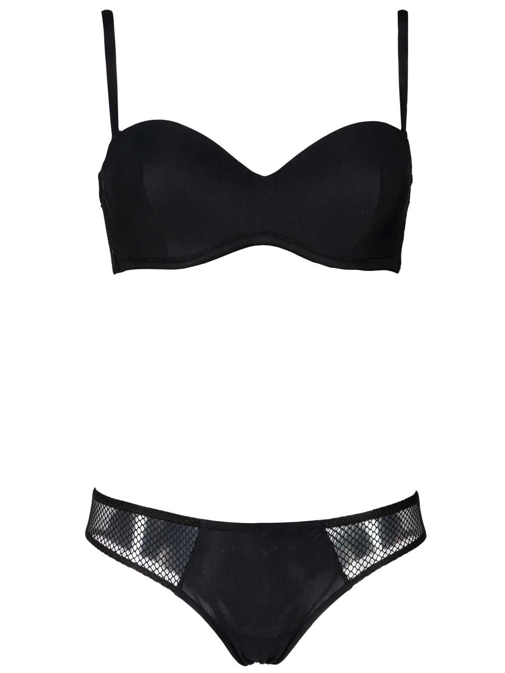 Completo Intimo Donna Valery in Morbida Microfibra Nera - RG67LR2 Completo Intimo Donna Valery in Morbida Microfibra Nera - RG67LR2