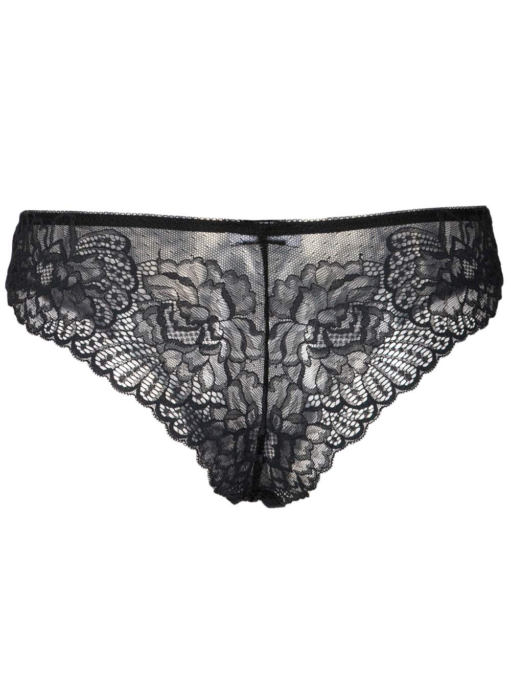 Slip Brasiliano Donna Emporio Armani in Pizzo Nero - 1629488A20520