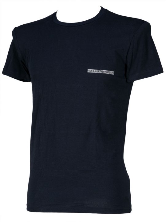 T-Shirt Uomo Emporio Armani in Cotone Elasticizzato Blu - 1110358A525135