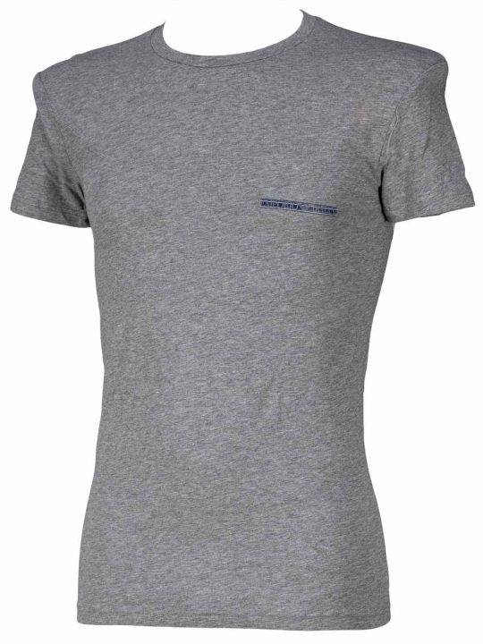 T-Shirt Uomo Emporio Armani in Cotone Elasticizzato Grigia - 1110358A5256749