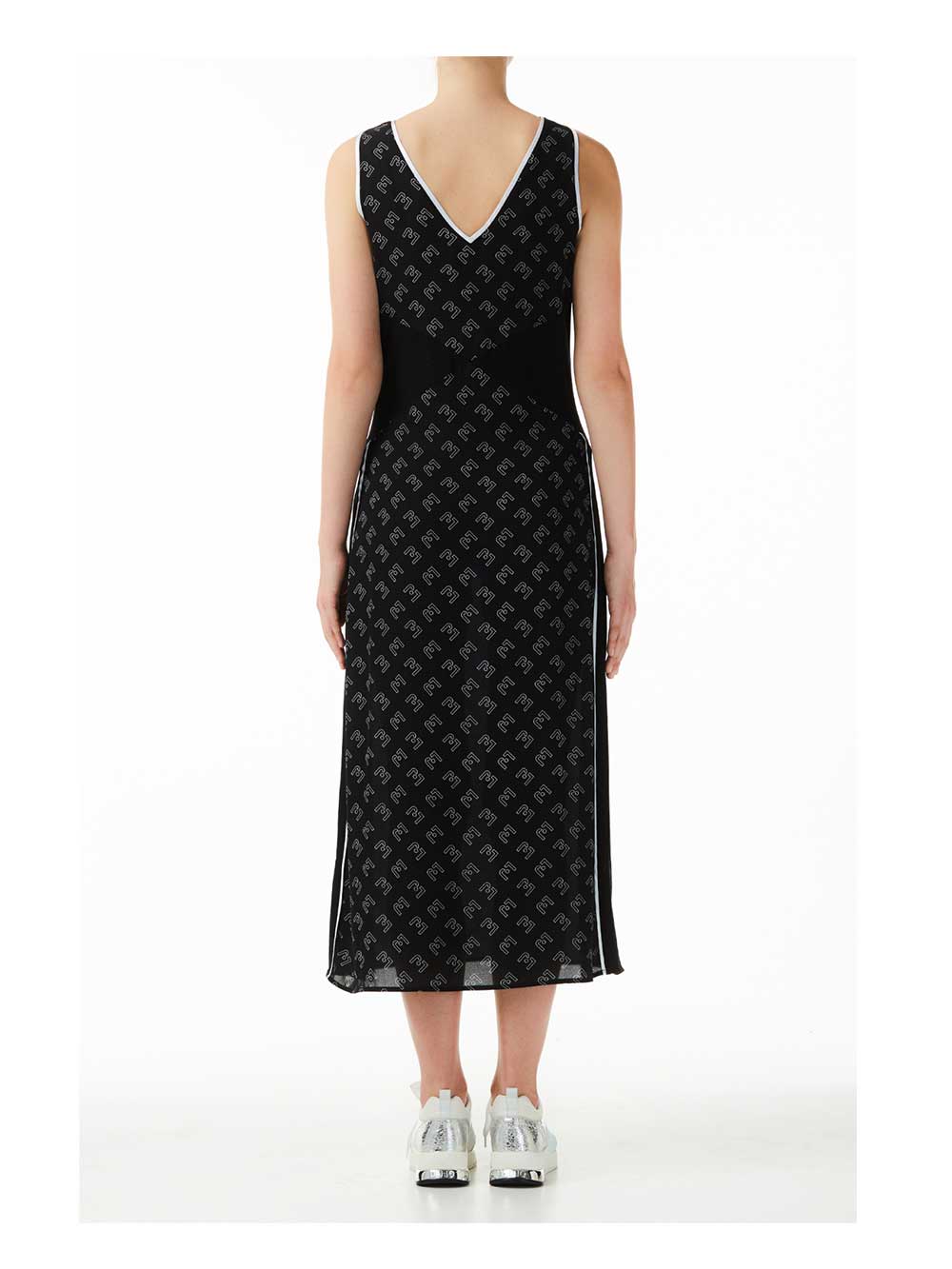 Abito Lungo Donna Liu Jo Sport in Crepe Cascante Nero - T19087T5536U9098 Abito Lungo Donna Liu Jo Sport in Crepe Cascante Nero - T19087T5536U9098