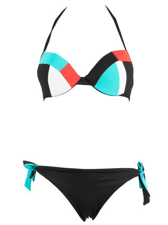 Bikini Donna Valery Prestige Nero Fantasia inserti Geometrici - RGE08PR57