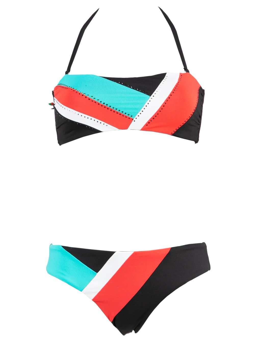 Bikini Donna Valery Prestige Nero Fantasia inserti Geometrici - RGE102PR57 Bikini Donna Valery Prestige Nero Fantasia inserti Geometrici - RGE102PR57