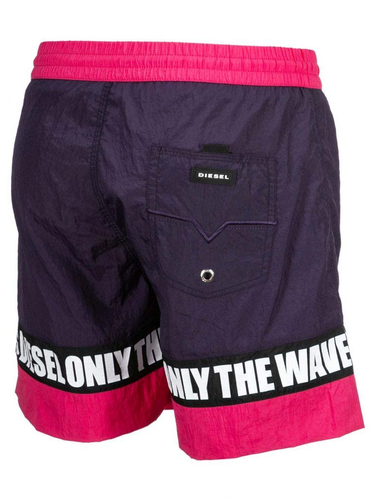 Diesel boxer mare bambino in nylon con logo nero main image 1