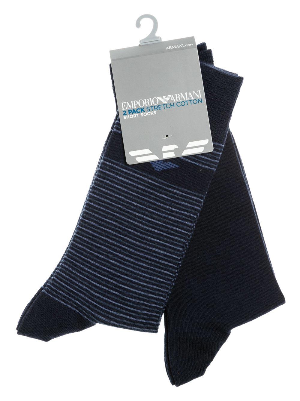 Calzini Bipack Corto-Medio Uomo Emporio Armani Blu - 3023029P293334 Calzini Bipack Corto-Medio Uomo Emporio Armani Blu - 3023029P293334