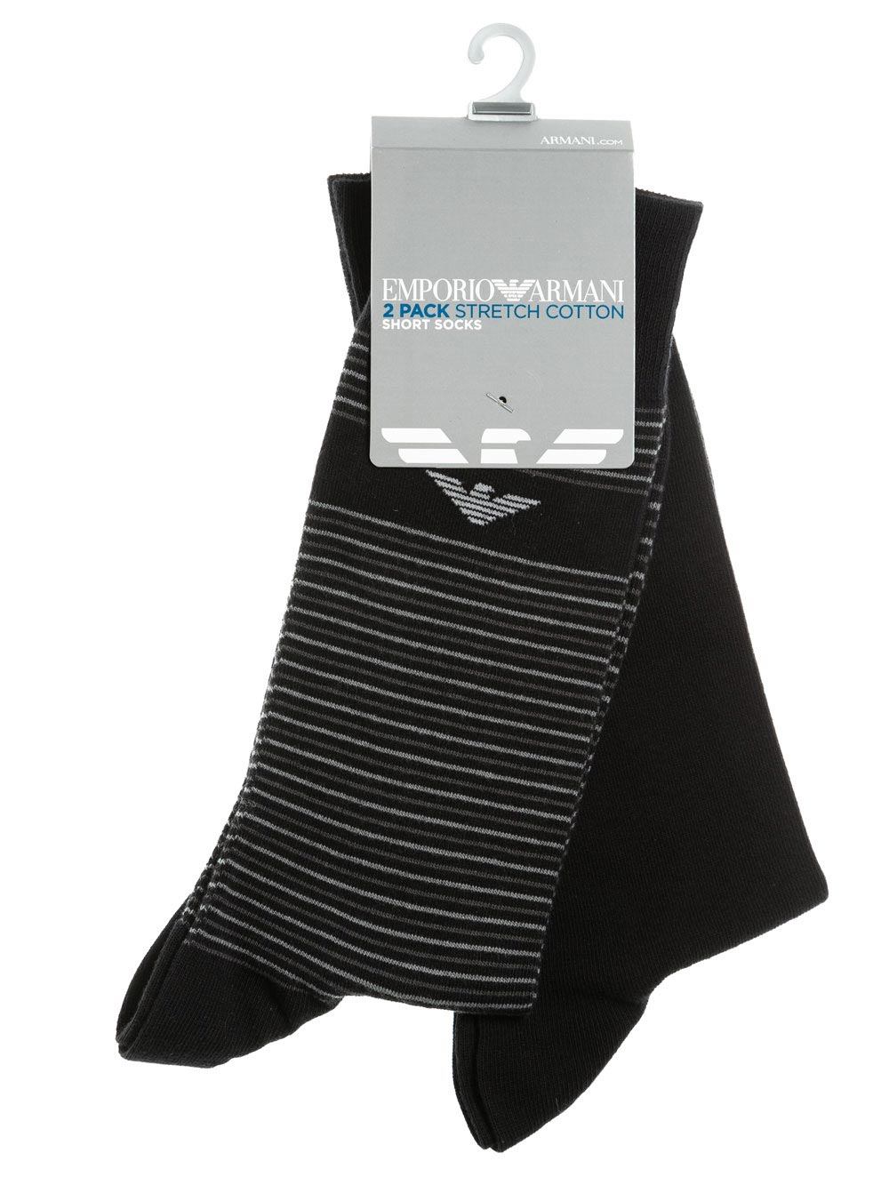 Calzini Bipack Corto-Medio Uomo Emporio Armani Neri - 3023029P29320 Calzini Bipack Corto-Medio Uomo Emporio Armani Neri - 3023029P29320