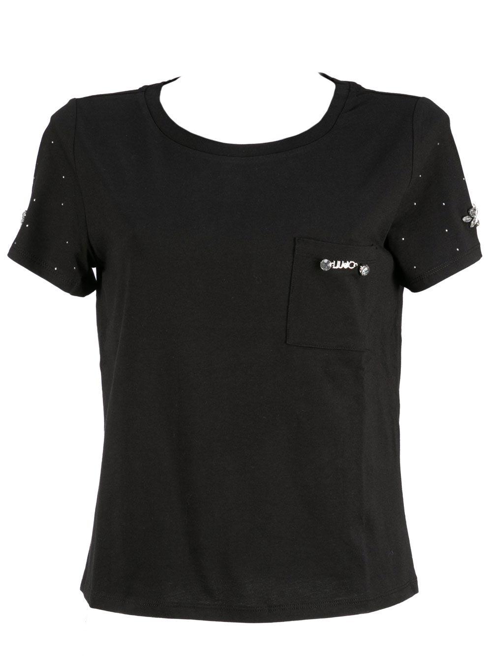 Maglia Donna Liu Jo Sport in Cotone Nera - T68147J016622222 Maglia Donna Liu Jo Sport in Cotone Nera - T68147J016622222