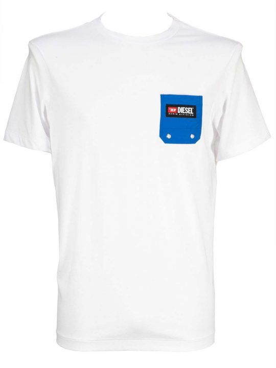 T-shirt Uomo Diesel T JUST Y4 &ndash; Bianca, 100% Cotone, Maniche Corte, Girocollo, Estiva