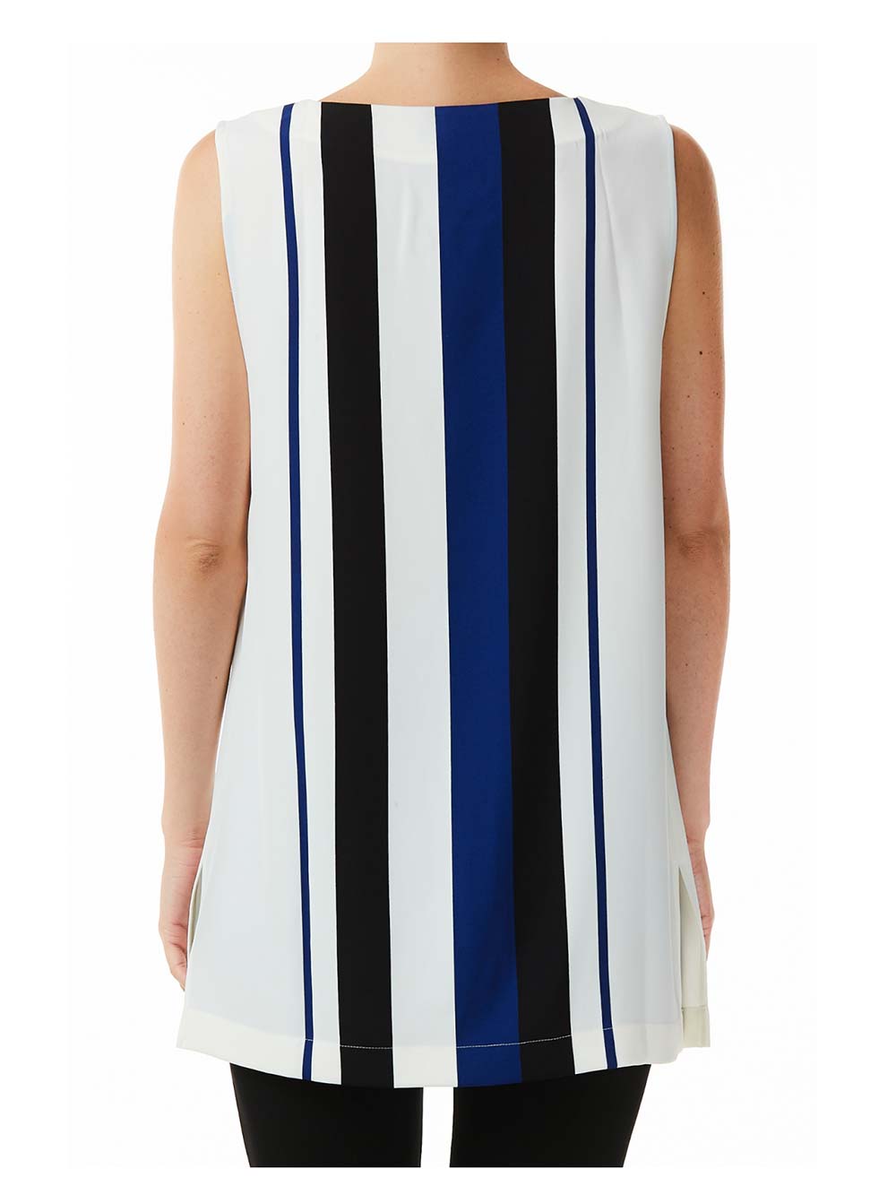 Tunica Smanicata Donna Liu Jo Sport Fantasia Righe Nere e Blu - T19012T4012U9047 Tunica Smanicata Donna Liu Jo Sport Fantasia Righe Nere e Blu - T19012T4012U9047