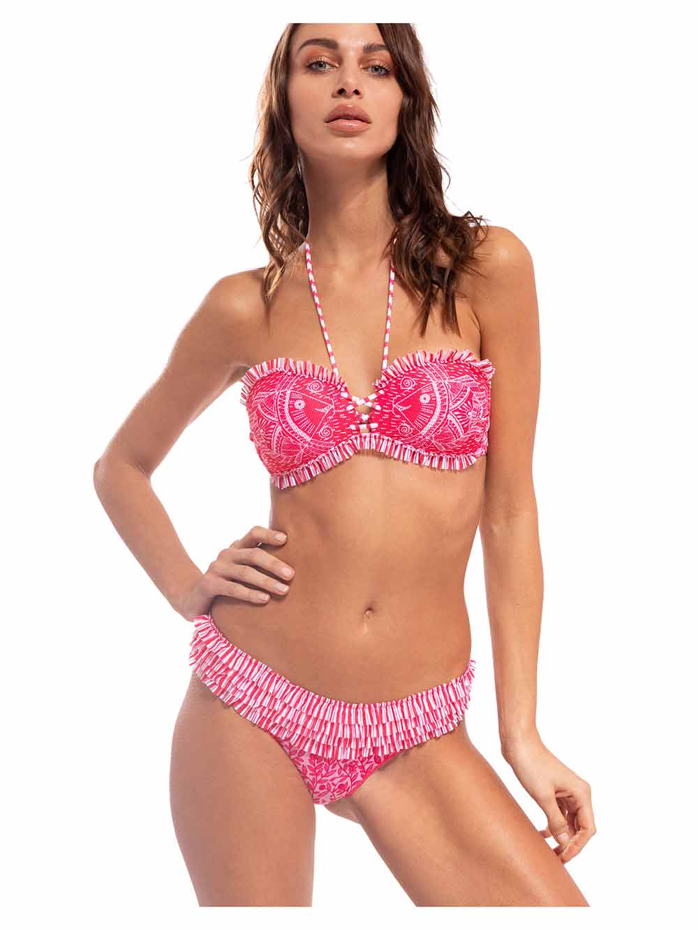 Bikini Pin Up Stars fantasia Africa Bianco e Rosa Fragola - 19P363C18 Bikini Pin Up Stars fantasia Africa Bianco e Rosa Fragola - 19P363C18