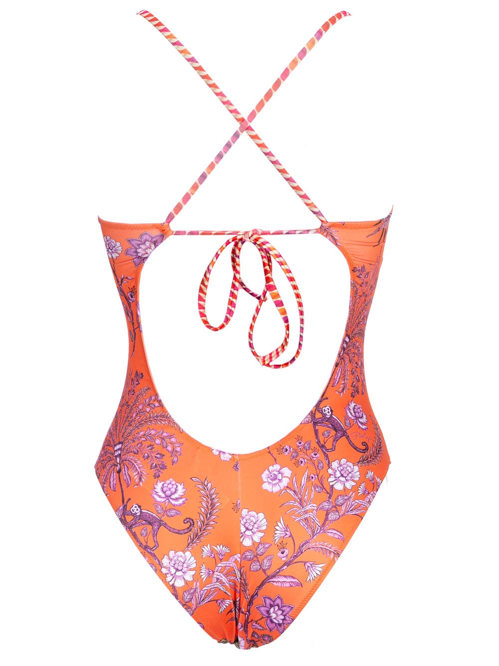 Costume Intero Pin Up Stars in Morbida lycra fantasia Indiana Floreale Arancione - 19P375I14 Costume Intero Pin Up Stars in Morbida lycra fantasia Indiana Floreale Arancione - 19P375I14