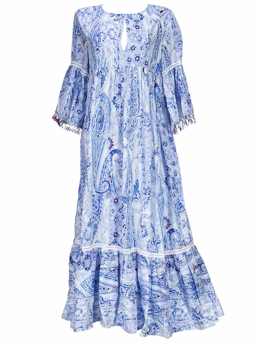 Abito Lungo Donna Pholya in Viscosa Cscante Stampa Maioliche | Albos  Underwear - Shop Online Intimo
