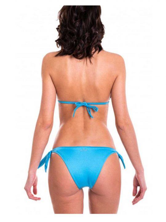 Bikini Donna Pin Up Stars Azzurro con Lavorazione Laser e Ricami - 19P027F