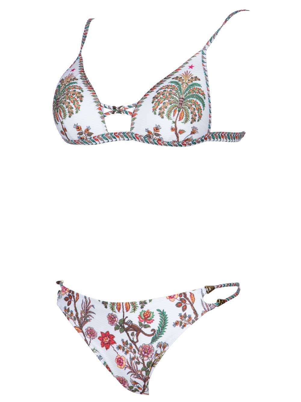 Bikini Donna Pin Up Stars Bianco con Ricami Floreali - 19P093S Bikini Donna Pin Up Stars Bianco con Ricami Floreali - 19P093S