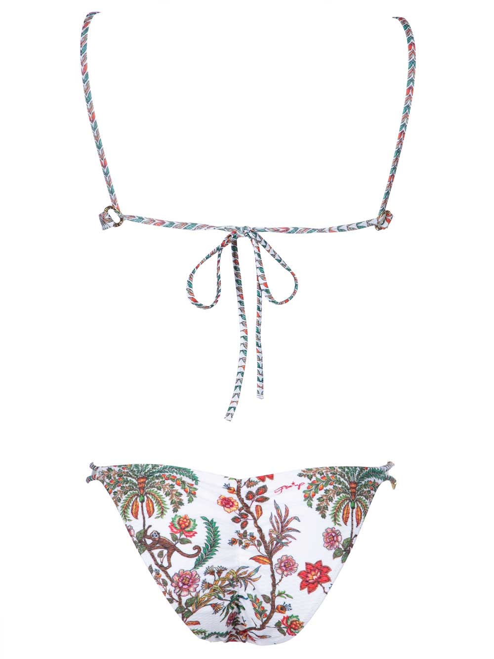 Bikini Donna Pin Up Stars Bianco con Ricami Floreali - 19P093S Bikini Donna Pin Up Stars Bianco con Ricami Floreali - 19P093S