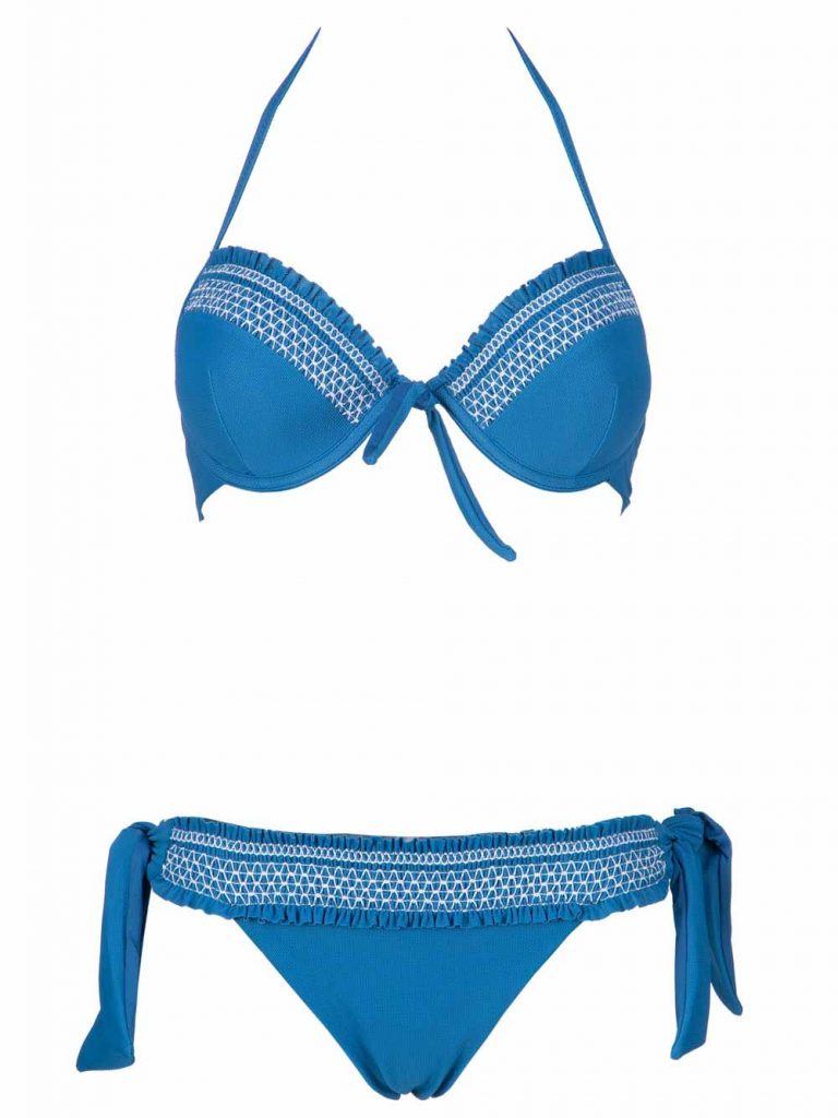 Bikini Donna Vacanze Italiane con Ricami Azzurro Albos Underwear