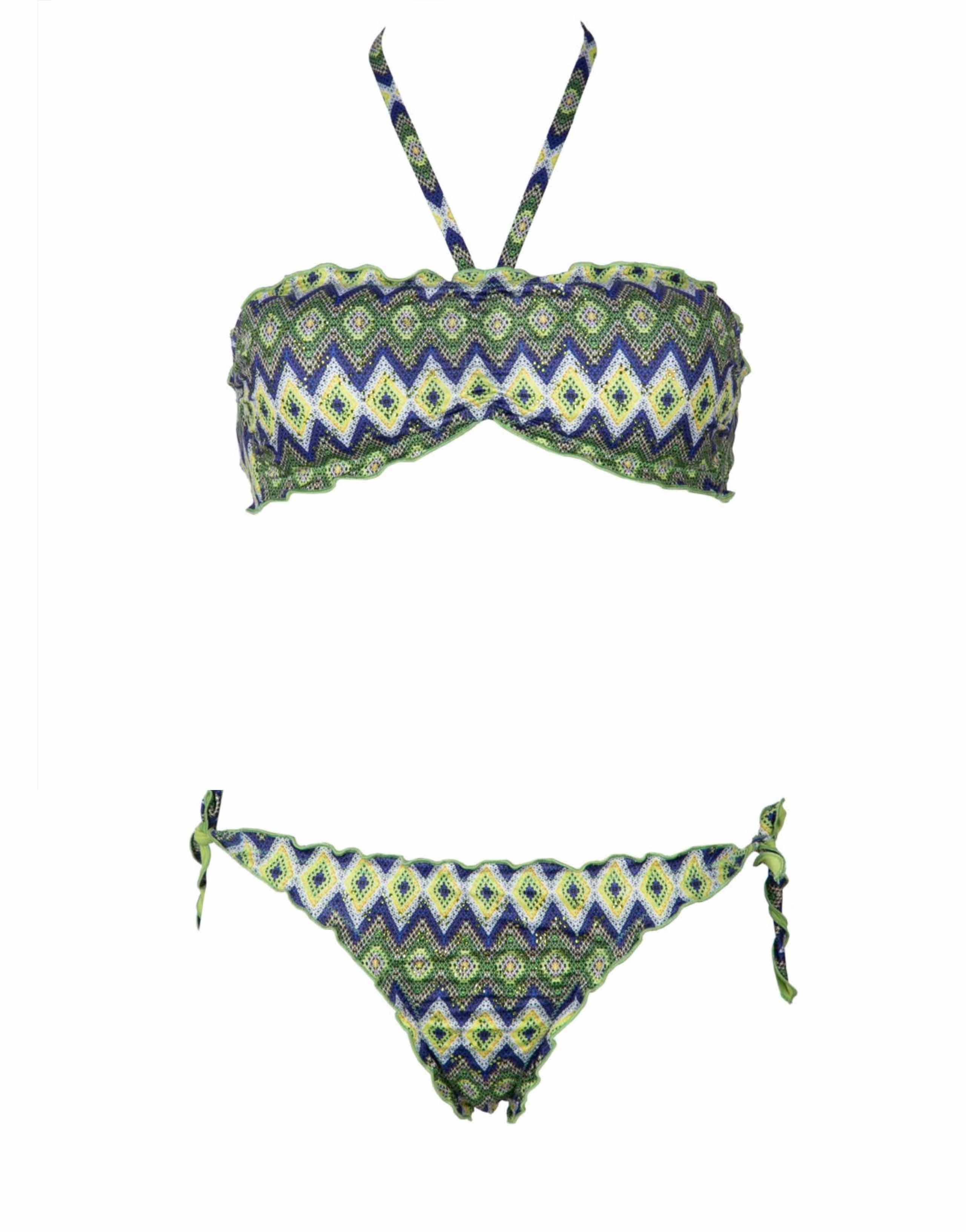 Bikini Donna Valery Prestige Beachwear Verde stampa Chevron - RGB102CRO