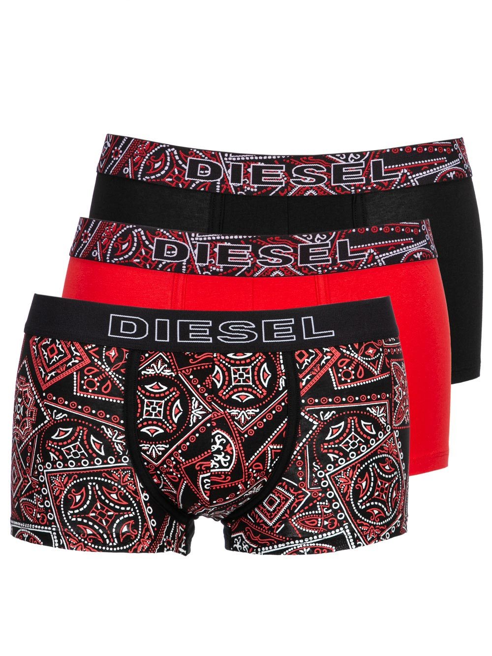 Boxer Tripack Uomo Diesel in Cotone Nero Rosso e Fantasia - ST3VDAVME3976 Boxer Tripack Uomo Diesel in Cotone Nero Rosso e Fantasia - ST3VDAVME3976