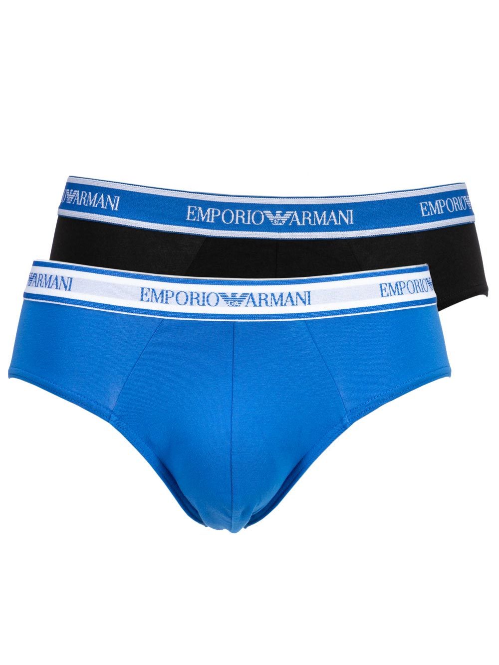 Slip Bipack Uomo Emporio Armani in Cotone Nero e Blu - 1117339P71764420 Slip Bipack Uomo Emporio Armani in Cotone Nero e Blu - 1117339P71764420