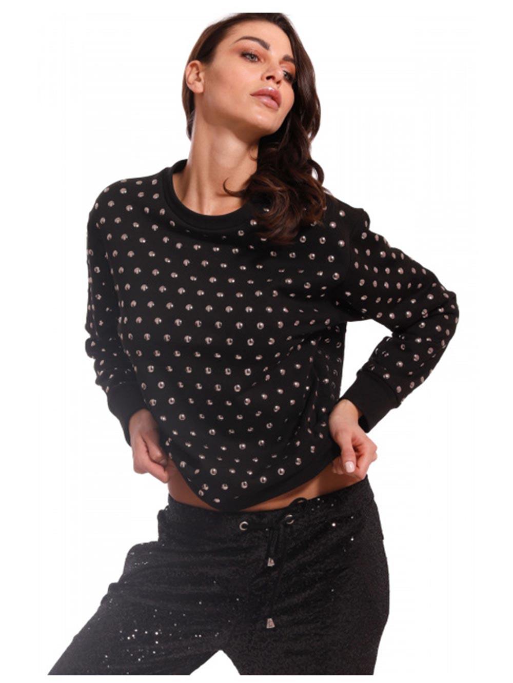Felpa Chiusa Donna Pin Up Stars Nera - 19I058FE34 Felpa Chiusa Donna Pin Up Stars Nera - 19I058FE34