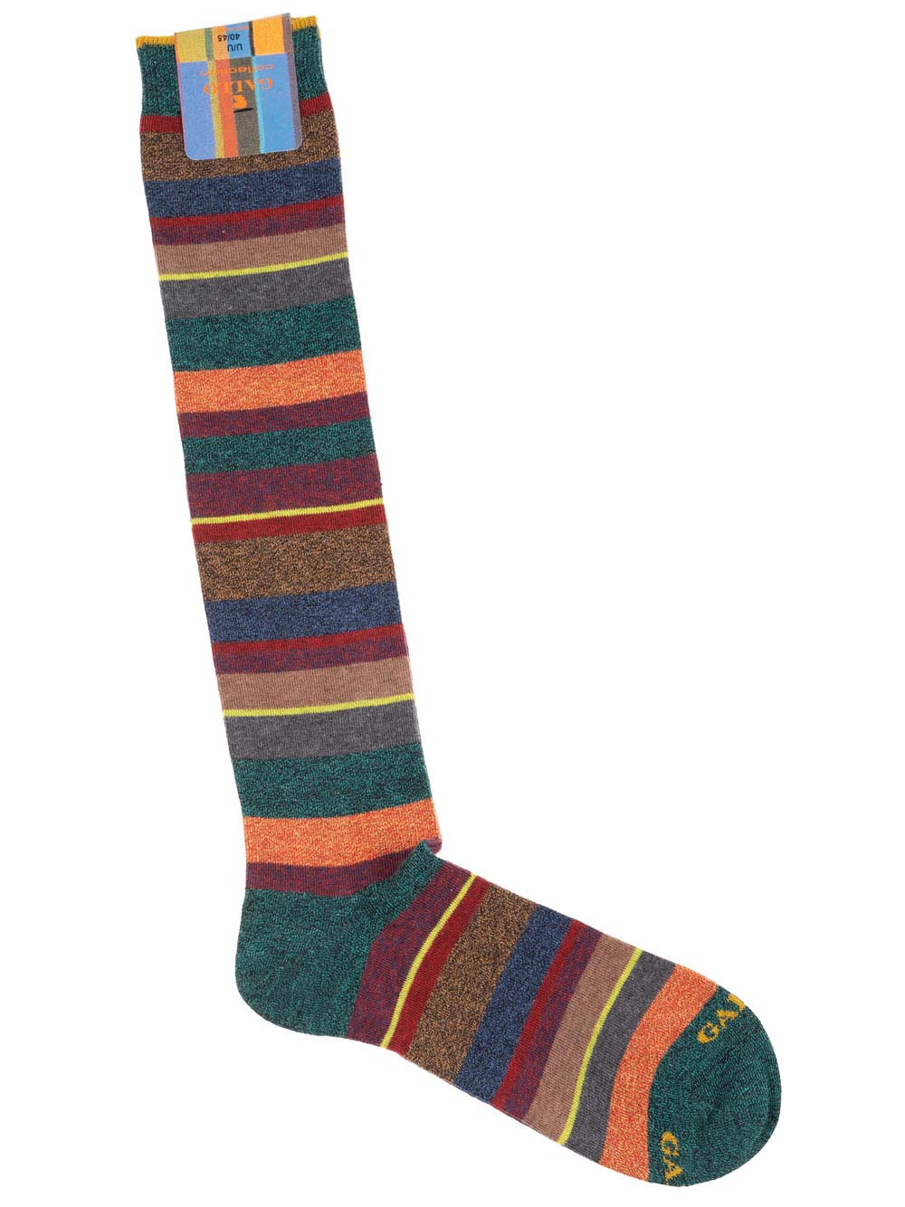 Gambaletto Uomo Gallo in Cotone Fantasia Righe Bosco - AP10341331086 Gambaletto Uomo Gallo in Cotone Fantasia Righe Bosco - AP10341331086