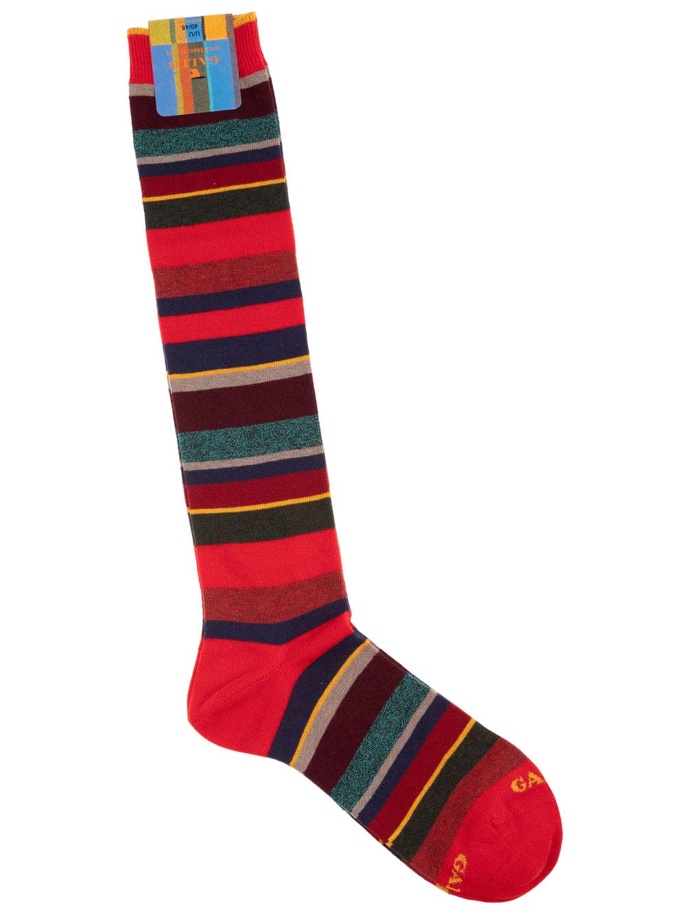 Gambaletto Uomo Gallo in Cotone Fantasia Righe Rosso - AP10341314141 Gambaletto Uomo Gallo in Cotone Fantasia Righe Rosso - AP10341314141