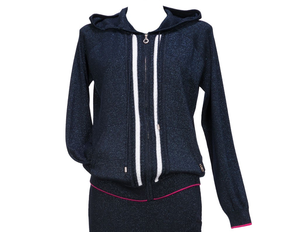 Maglia Aperta Donna Liu Jo Sport con Cappuccio Blu - T69009MA09E4884) Maglia Aperta Donna Liu Jo Sport con Cappuccio Blu - T69009MA09E4884
